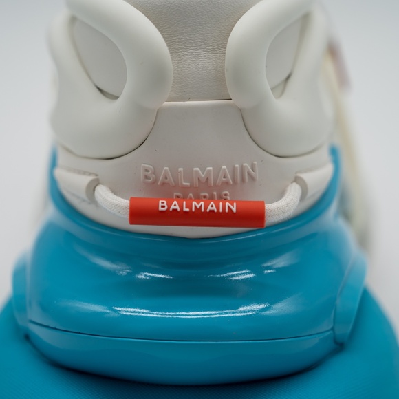 size 43 10 US Balmain Unicorn White Blue Sneakers Neoprene - Picture 10 of 14